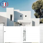 Packit - portail aluminium coulissant d�coupe laser en kit dimensions l. 3000 (entre piliers) x h. 1500 ...