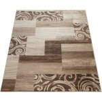Paco home - tapis de créateur contemporain avec swirl et carreaux marbré marron beige crème 190x280 cm ... Paco home - tapis de créateur contemporain avec swirl et carreaux marbré marron beige crème 190x280 cm ...