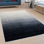 Paco home tapis de cr�ateur, tapis � poils ras pour salon, avec d�grad� de couleurs, gris 160x230 cm