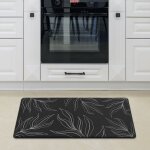 Tapis de cuisine tapis cuisine pvc tapis antidrapant cuisine diffrents motifs noir 1, 45x75 cm - paco ...