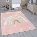 Tapis pour enfant chambre d'enfant fille gar�on diff�rents motifs et tailles 80x150 cm, rose blanc - ...
