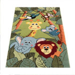 Paco home tapis pour enfant jungle animaux vert 160x230 cm