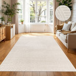 Paco home - tapis exterieur terrasse salon cuisine motif scandinave motif boho uni 200x290 cm, cr�me ...