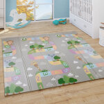 Paco home - tapis de jeu tapis chambre enfant bb enfants motif animal rversible gris vert 180x200 ...
