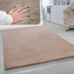 Paco home tapis poils longs salon fausse fourrure imitation fourrure de lapin tr�s douce beige 120 cm ...