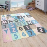 Paco home - tapis puzzle tapis de jeux tapis en mousse tapis bb chiffres pastel 32x32 cm x 36 pices ...