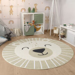 Tapis rond chambre enfant bebe tête de lion tête d'ours lavable en machine beige, 100 cm rond - paco ... Tapis rond chambre enfant bebe tête de lion tête d'ours lavable en machine beige, 100 cm rond - paco ...