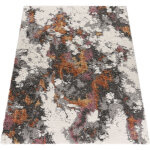 Paco home - tapis salon chambre adulte poil long shaggy motif abstrait 3d vintage 120x160 cm, multicolore ...