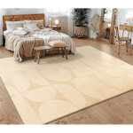 Paco home ? tapis scandinave 120x160 cm ? poils ras en polyester ? motif g�om�trique beige ? adapt� au ...