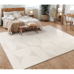 Paco home ? tapis � poils ras 120x160 cm ? motif g�om�trique cr�me ? 12 - 14 mm d'�paisseur ? certifi� ...