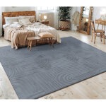 Paco home - tapis salon chambre adulte poils ras scandinave motif boho motif geometrique 80x150 cm, anthracite ...
