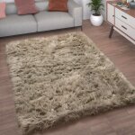 Tapis de salon fausse fourrure imitation shaggy coussins de sol forme c?ur rond beige, 30 cm rond - paco ...