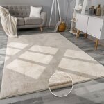 Tapis salon en fausse fourrure pelucheux hautes m�ches doux plusieurs couleurs 60x90 cm, cr�me - paco ...