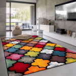 Paco home tapis de salon poils ras moderne motif geometrique 3d 160x230 cm, multicolore 4