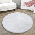 Tapis de salon, rond petit tapis en fausse fourrure, chambre d'enfants, peluche shaggy tapis de lit 120 ...