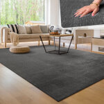 Paco home - tapis de salon unicolore lavable pile courte et douce 140x200 cm, cr�me 2