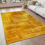 Paco home - tapis de salon tapis vintage poils ras fait main haut de gamme 100 % viscose 120x170 cm, ...