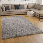 Paco home - tapis shaggy longues m�ches en gris 140x200 cm