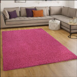 Paco home - tapis shaggy longues mèches en rose 150 cm carré Paco home - tapis shaggy longues mèches en rose 150 cm carré