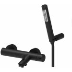 Paffoni - light - mitigeur de baignore avec accessoires, noir mat lig023no