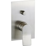 Paffoni - mitigeur douche  encastrer avec inverseur 2 voies et plaque tilt ti015 2 sorties - steel looking ...