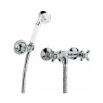 Paffoni - robinet de douche mural � double levier avec ensemble de douche de couleur chrome iris irv168dcr ...