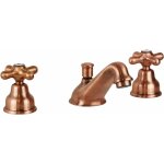 Paffoni - robinet de lavabo trois trous couleur cuivre avec bec bas iris irv058rm cuivre - iris - vidage ...