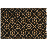 Paillasson coco, 40x60 cm, ornements floraux, int�rieur, ext�rieur, tapis de porte antid�rapant, nature ...