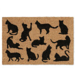 Paillasson coco, motif chats, tapis d'entre pratique, 40x60 cm, revtement antidrapant en pvc, nature ...