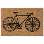 Paillasson coco, motif vlo, intrieur, extrieur, tapis de porte antidrapant, taille 60x40 cm, nature ...