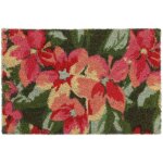 Relaxdays paillasson coco, tapis de porte motif de fleurs, 40 x 60 cm, rsistant aux intempries, antidrapant ...