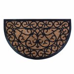 Paillasson demi cercle - 74, 5 x 45 x 1, 1 cm - caoutchouc et fibre de coco - livraison gratuite