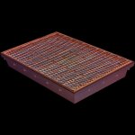 Mea - paillasson encastrable en smc, dimensions 60x40x8 cm, avec grille caillebotis en mtal dploy