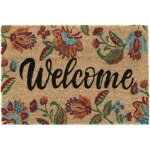 Paillasson, fibres de coco, design floral, inscription, antid�rapant, 40x60 cm, int�rieur et ext�rieur, ...