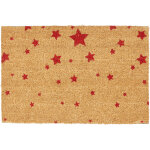 Paillasson fibres de coco tapis de sol 60x40 face anti - dérapante pvc etoiles porte entrée nature, rouge ... Paillasson fibres de coco tapis de sol 60x40 face anti - dérapante pvc etoiles porte entrée nature, rouge ...