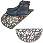 Relaxdays - paillasson en fonte, lot de 2, demi - lune demi rond welcome anti - drapant 2 x 60 x 31 ...