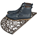 Relaxdays - paillasson en fonte demi - lune demi rond welcome anti - d�rapant 2 x 60 x 31 cm, bronze