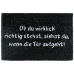 Paillasson, tapis d'entre, fibre de coco, texte allemand, porte entre, dessous antidrapant, pvc, noir ...