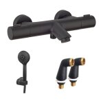 Paini france - mitigeur bain douche thermostatique paini ruby + minikit douchette 3 jets rond ruby + ...