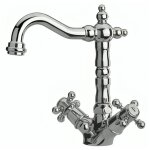 Paini france - robinet lavabo, mlangeur style rtro tiffany bec mobile, chrom