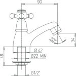 Paini france - robinet de lavabo simple bec bas no classique tiffany pour eau froide - paini