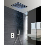 Paini france robinetterie - ensemble de douche rain light quadro (led blanc froid d'ambiance)