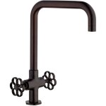 Paini france - paini m�langeur cuisine induss bec haut noir mat - manette noire douchette extractible ...