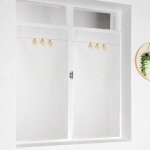 Paire de petits voilages au style g�om�trique jaune moutarde 46x60 cm