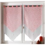 Douceur d'intérieur - paire pompon voile double tunis corail 60x160cm Douceur d'intérieur - paire pompon voile double tunis corail 60x160cm