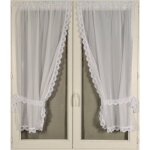 Homemaison - paire de rideaux bonne femme  bord macram blanc 65x120 cm