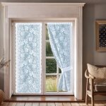 Paire de rideaux 'bonne - femme' � dentelle blanc 60x120 cm