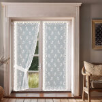 Paire de rideaux bonne - femme avec embrasses blanc 60x120 cm