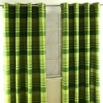 Paire de rideaux � ?illets - morocco rayures - vert 137 x 137 cm - homescapes