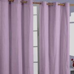 Homescapes paire de rideaux � ?illets uni mauve 100% coton 137 x 182 cm